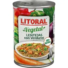 Lentejas con verduras lata 430g LITORAL